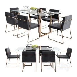 Cb rouka chair rectangular dining table